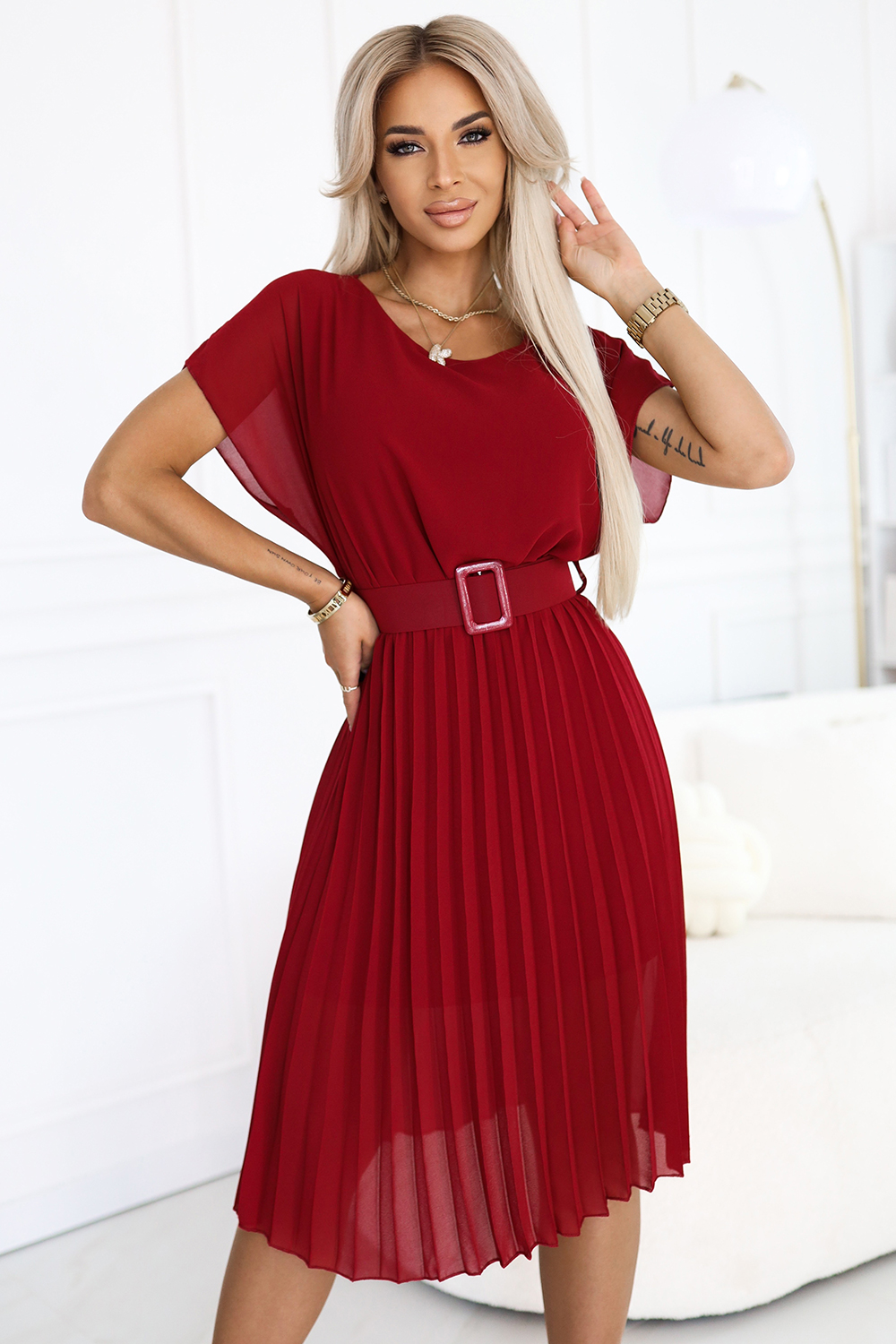 Sukienka Model Mia 465-5 Bordo - Numoco