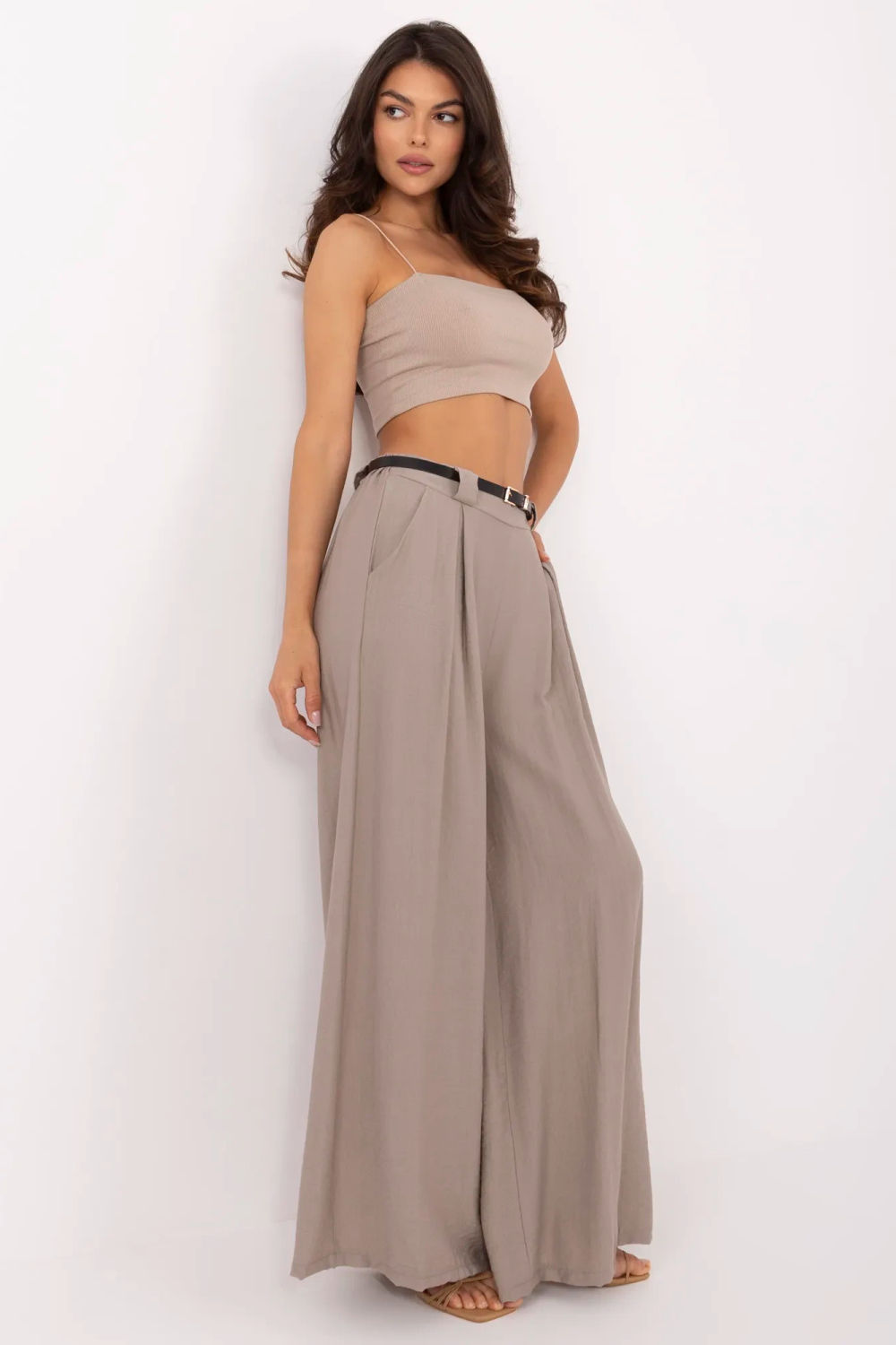 Spodnie Damskie Model MI-SP-A2476.95 Dark Beige - Italy Moda - obrazek 2