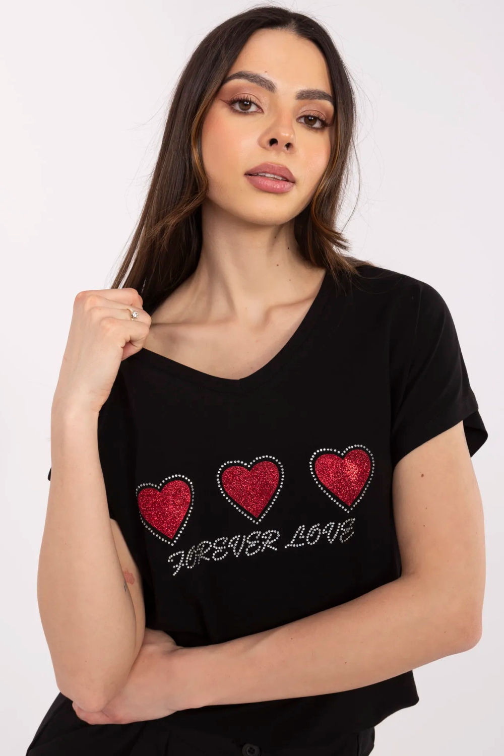 Tshirt Damski Model CLM-TS-1708.83 Black - Factory Price - obrazek 4