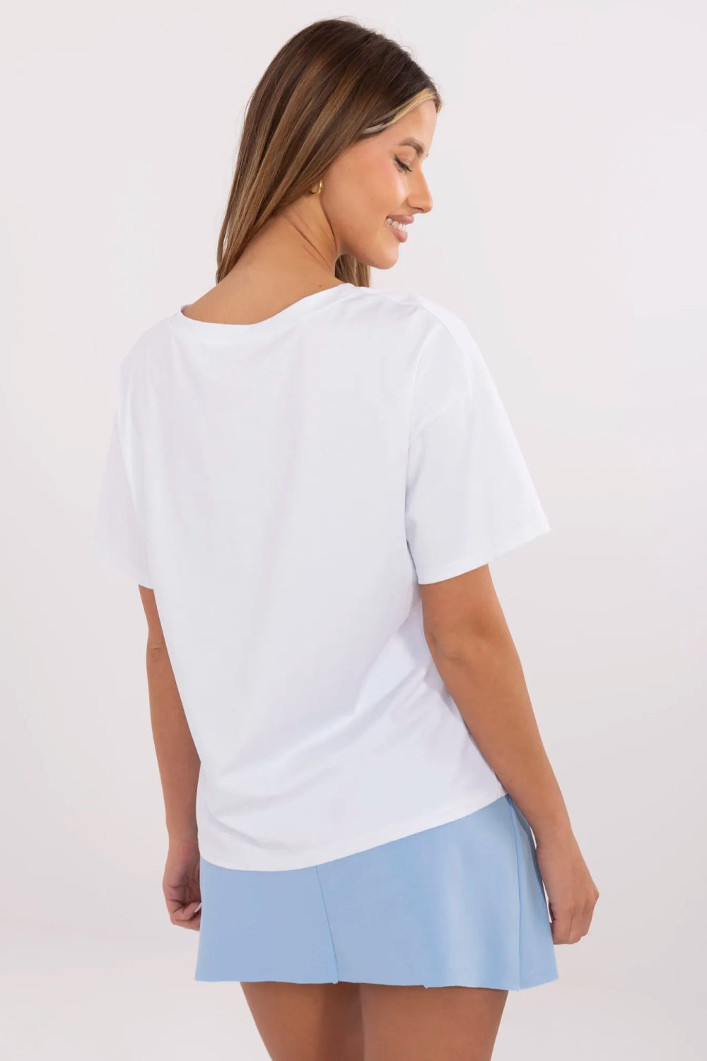 Tshirt Damski Model MI-TS-M3221G.75 White - Italy Moda - obrazek 3