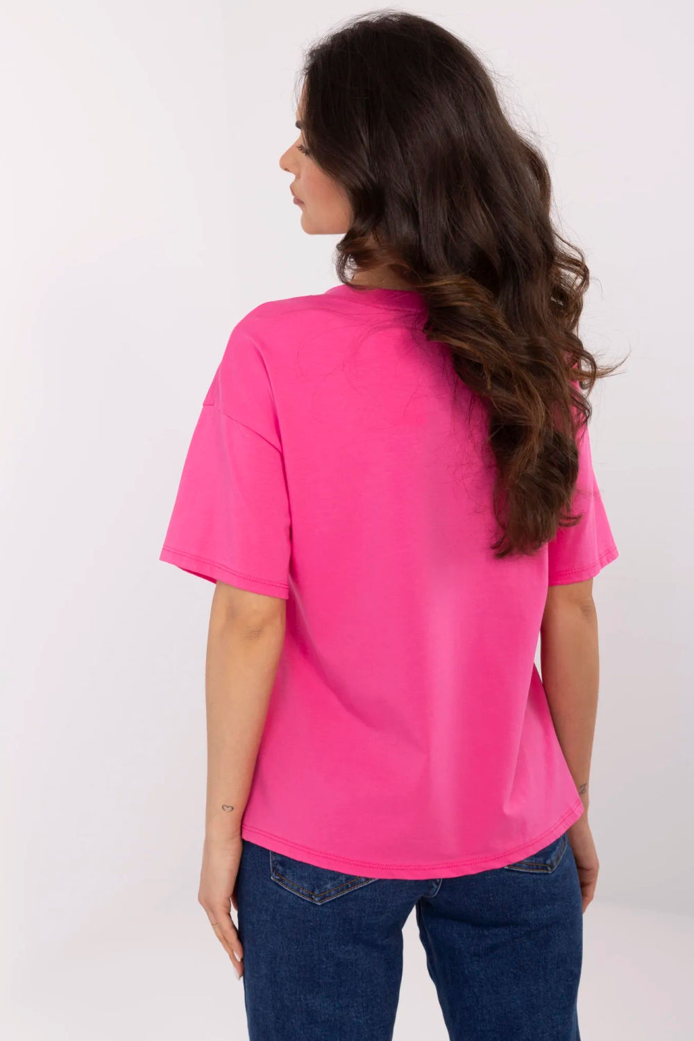 Tshirt Damski Model MI-TS-M3221-1.20P Dark Pink - Italy Moda - obrazek 3