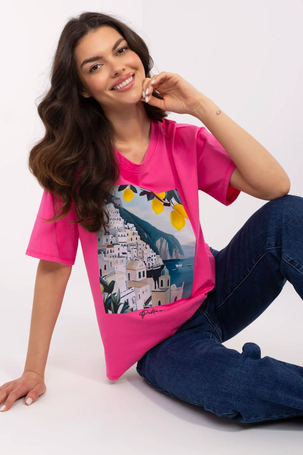 Tshirt Damski Model MI-TS-M3221-1.20P Dark Pink - Italy Moda - obrazek 4