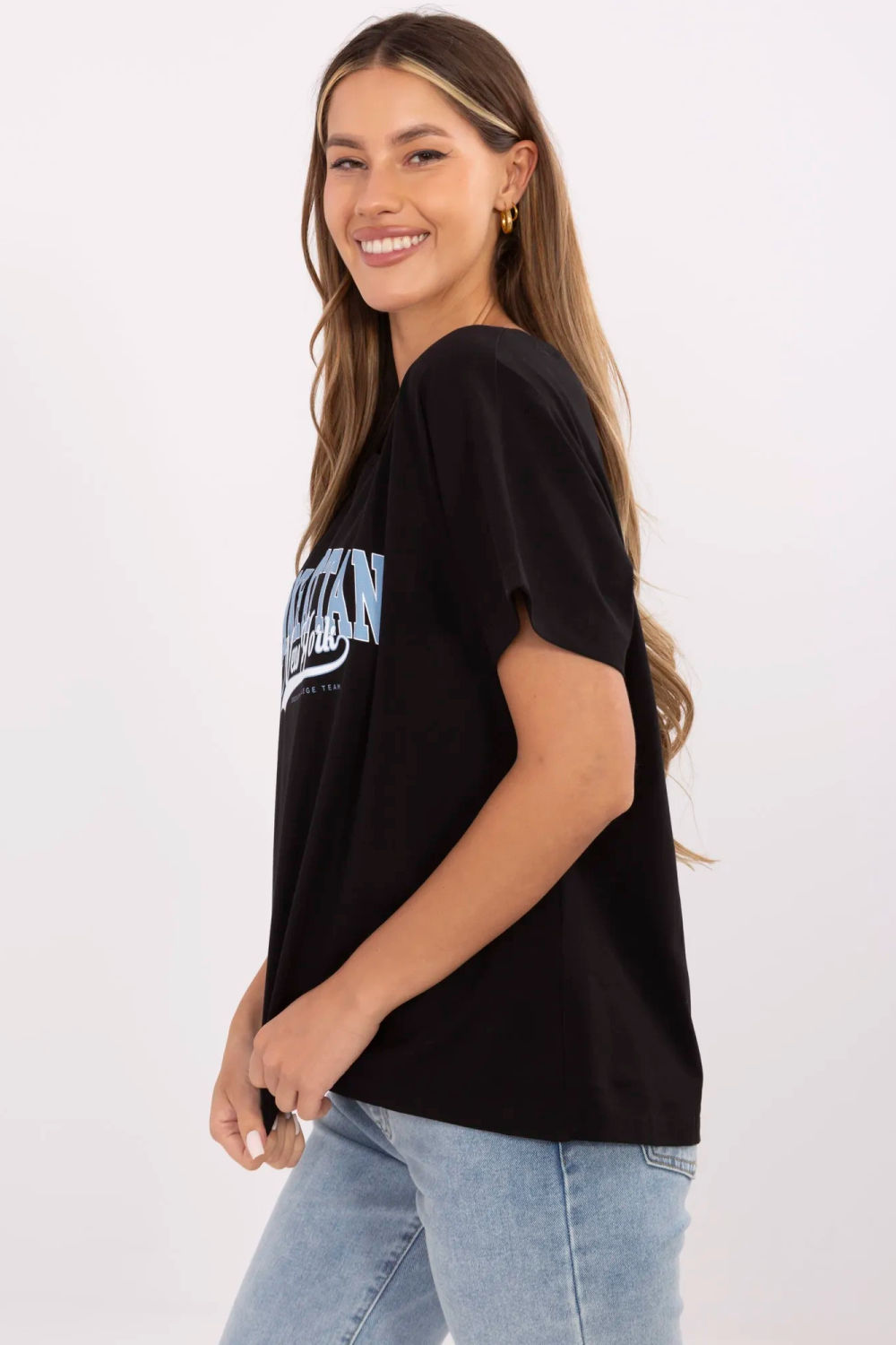 T-shirt Damski Model CLM-TS-0023.94 Black - Factory Price - obrazek 2