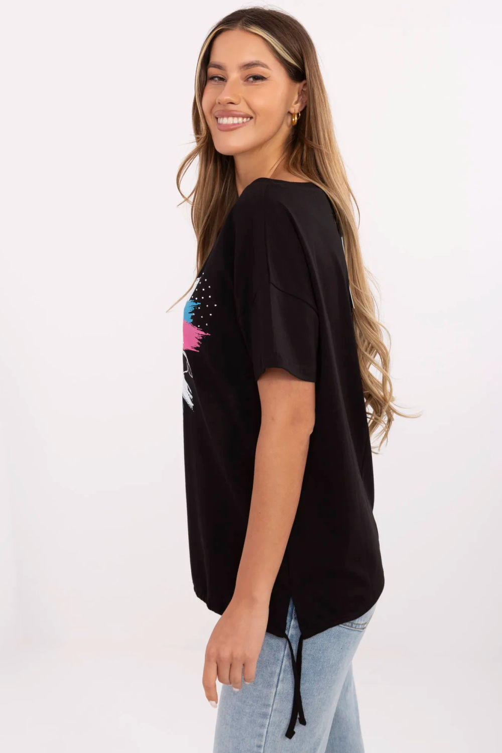 T-shirt Damski Model CLM-TS-1019.79 Black - Factory Price - obrazek 2
