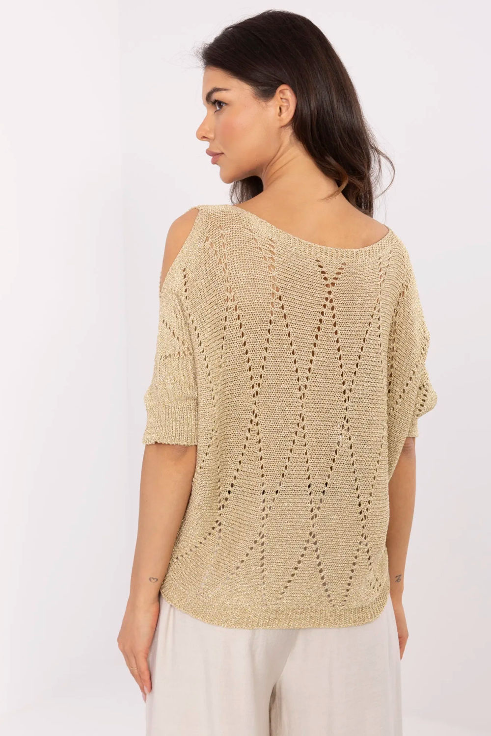 Sweter Damski Model MI-SW-1605.83 Gold - Italy Moda - obrazek 3