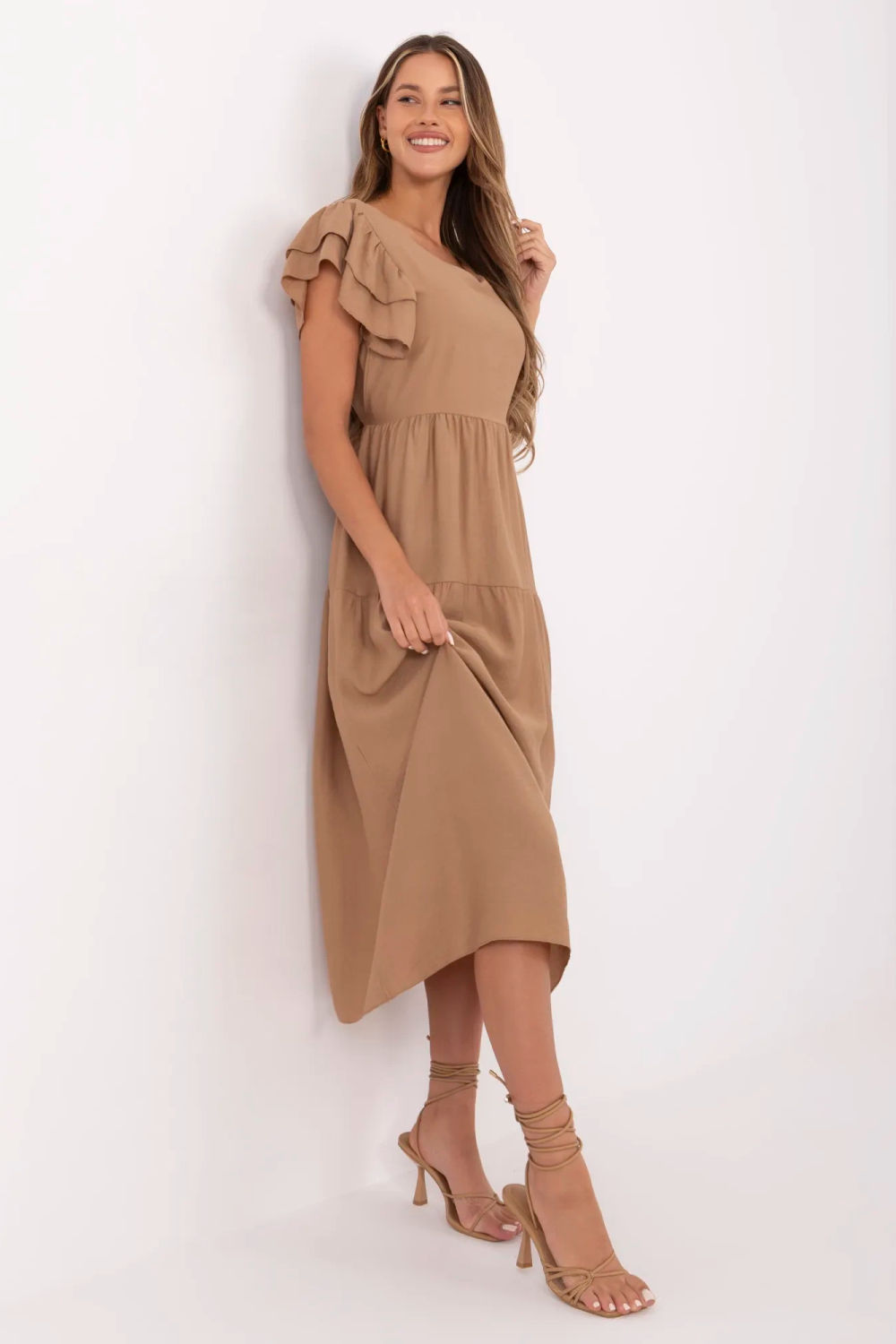 Sukienka Model MI-SK-A2489.21 Camel - Italy Moda - obrazek 2