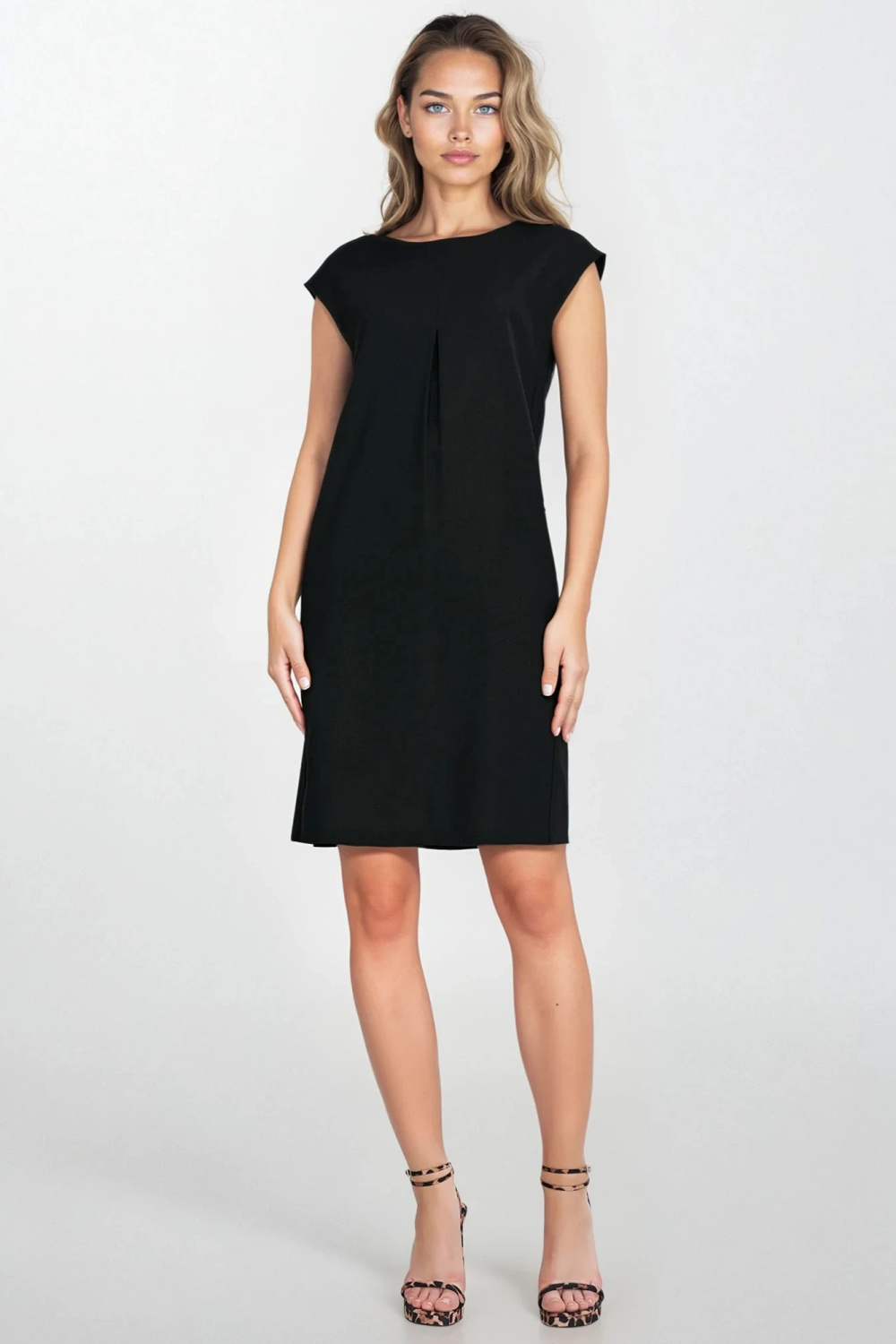 Sukienka Luźna sukienka z rayonu S271 Black - Nife - obrazek 2