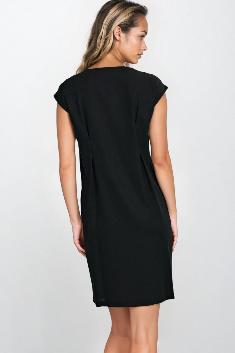 Sukienka Luźna sukienka z rayonu S271 Black - Nife - obrazek 3