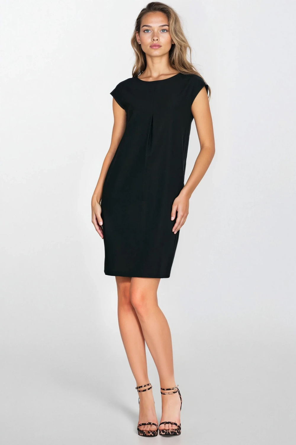Sukienka Luźna sukienka z rayonu S271 Black - Nife - obrazek 4