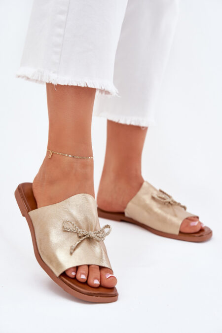 Sandał Klapki Model Norela 25SD35-8781 Gold - Step in style