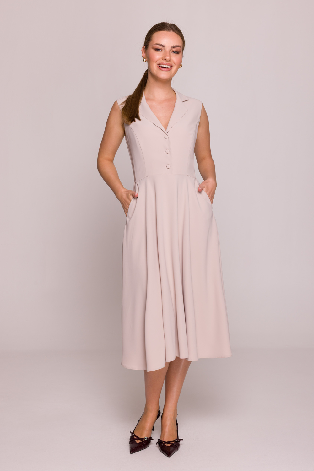 Sukienka Model S409 Beige - Stylove