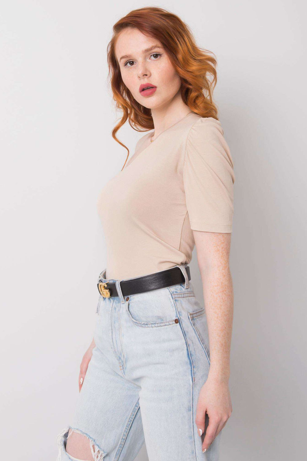 Bluzka Model 95-BZ-190101.21P Light Beige - Rue Paris - obrazek 2
