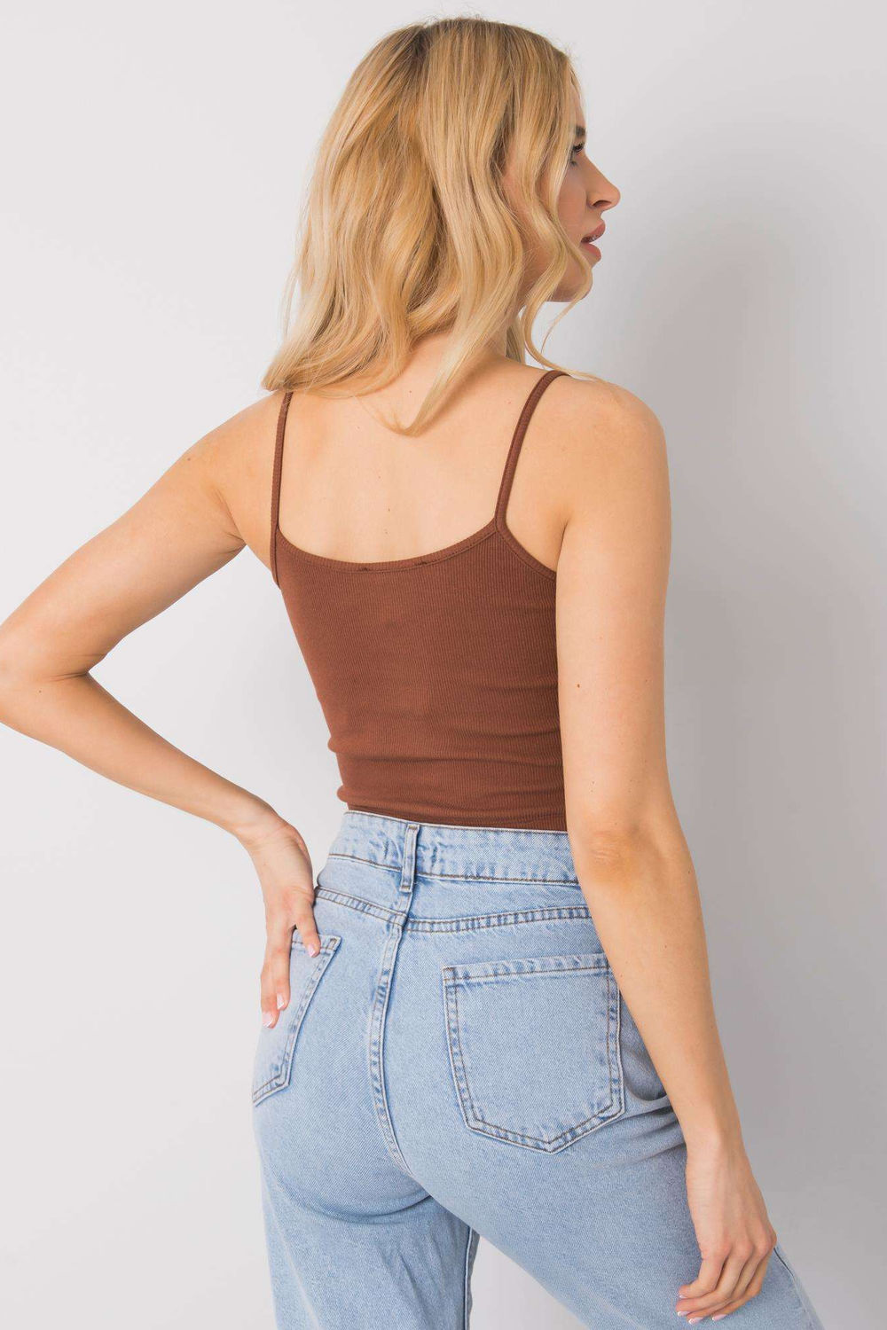 Koszulka Top Model RV-TP-6626.88 Dark Brown - Rue Paris - obrazek 3