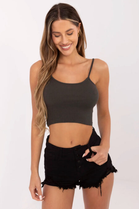 Koszulka Top Model RV-TP-6626.88 Dark Khaki - Rue Paris