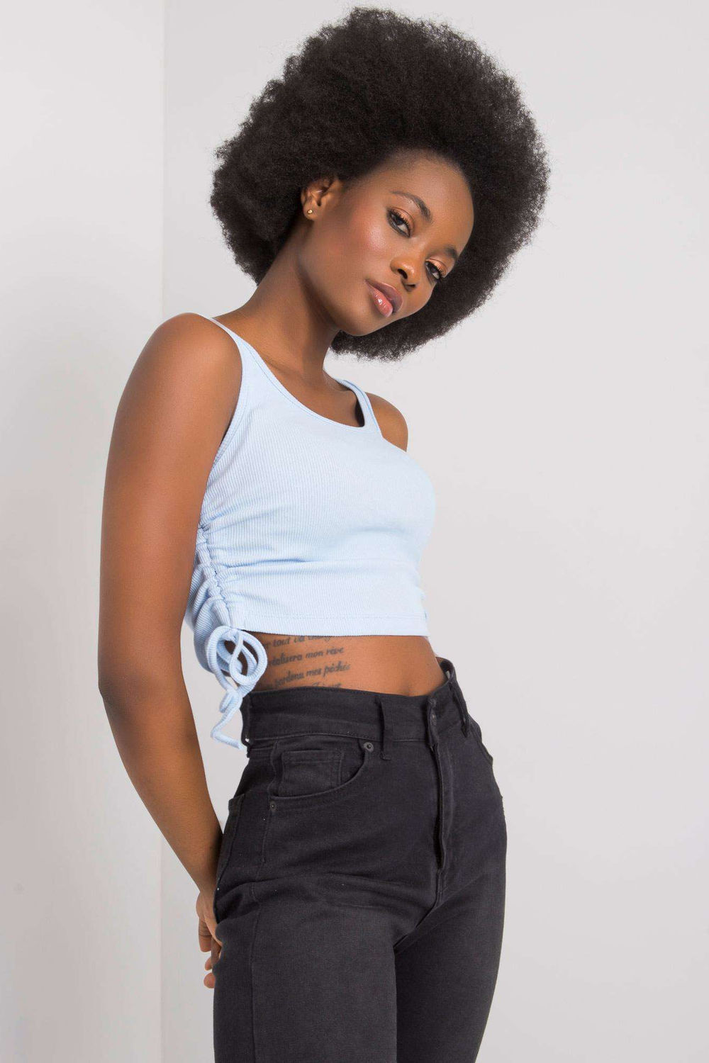 Koszulka Top Model RV-TP-6629.70 Light Blue - Rue Paris - obrazek 2