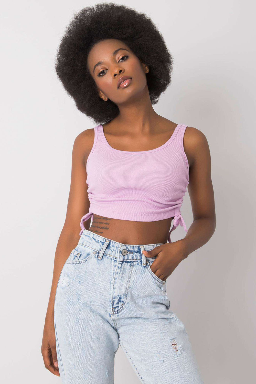 Koszulka Top Model RV-TP-6629.70 Light Violet - Rue Paris - obrazek 4