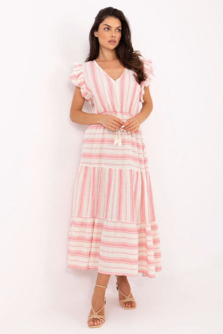 Sukienka Model TW-SK-BI-28760.97 White/Pink - Och Bella