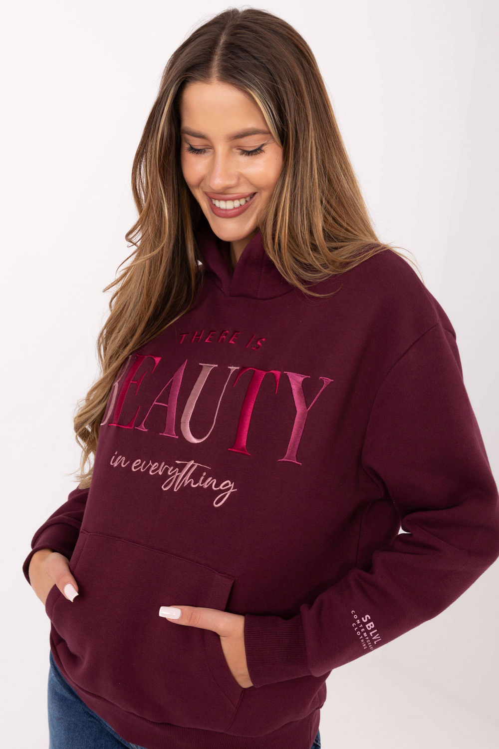 Bluza Damska Model D10608BC02802A4NO Bordo - Sublevel