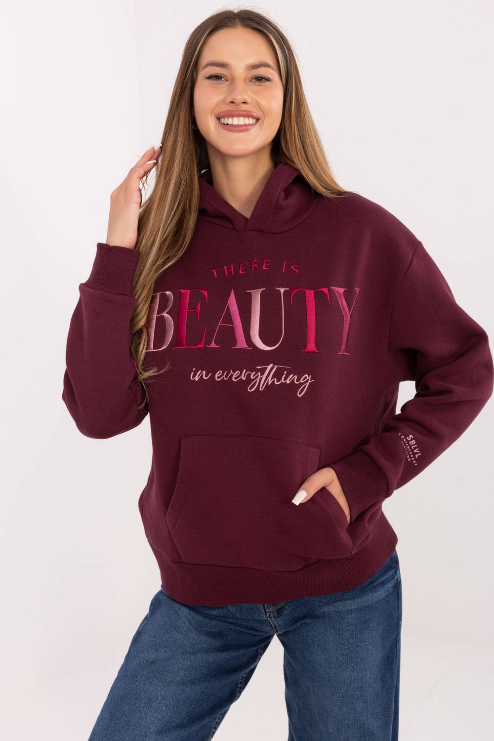 Bluza Damska Model D10608BC02802A4NO Bordo - Sublevel - obrazek 2