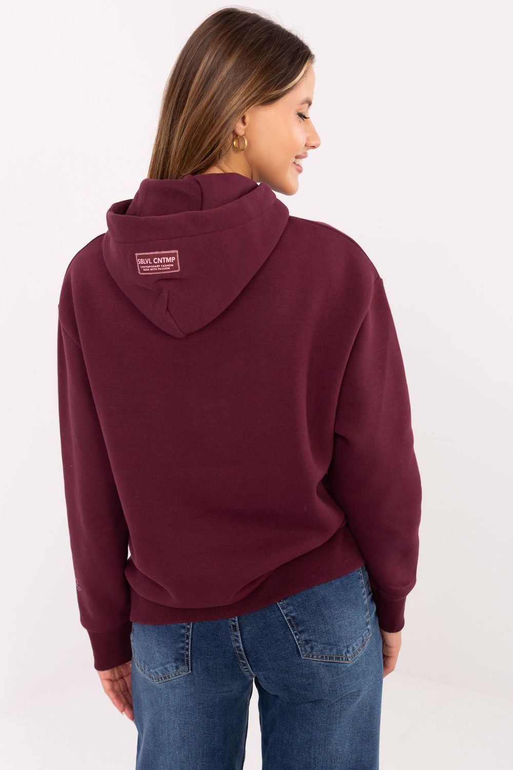 Bluza Damska Model D10608BC02802A4NO Bordo - Sublevel - obrazek 3