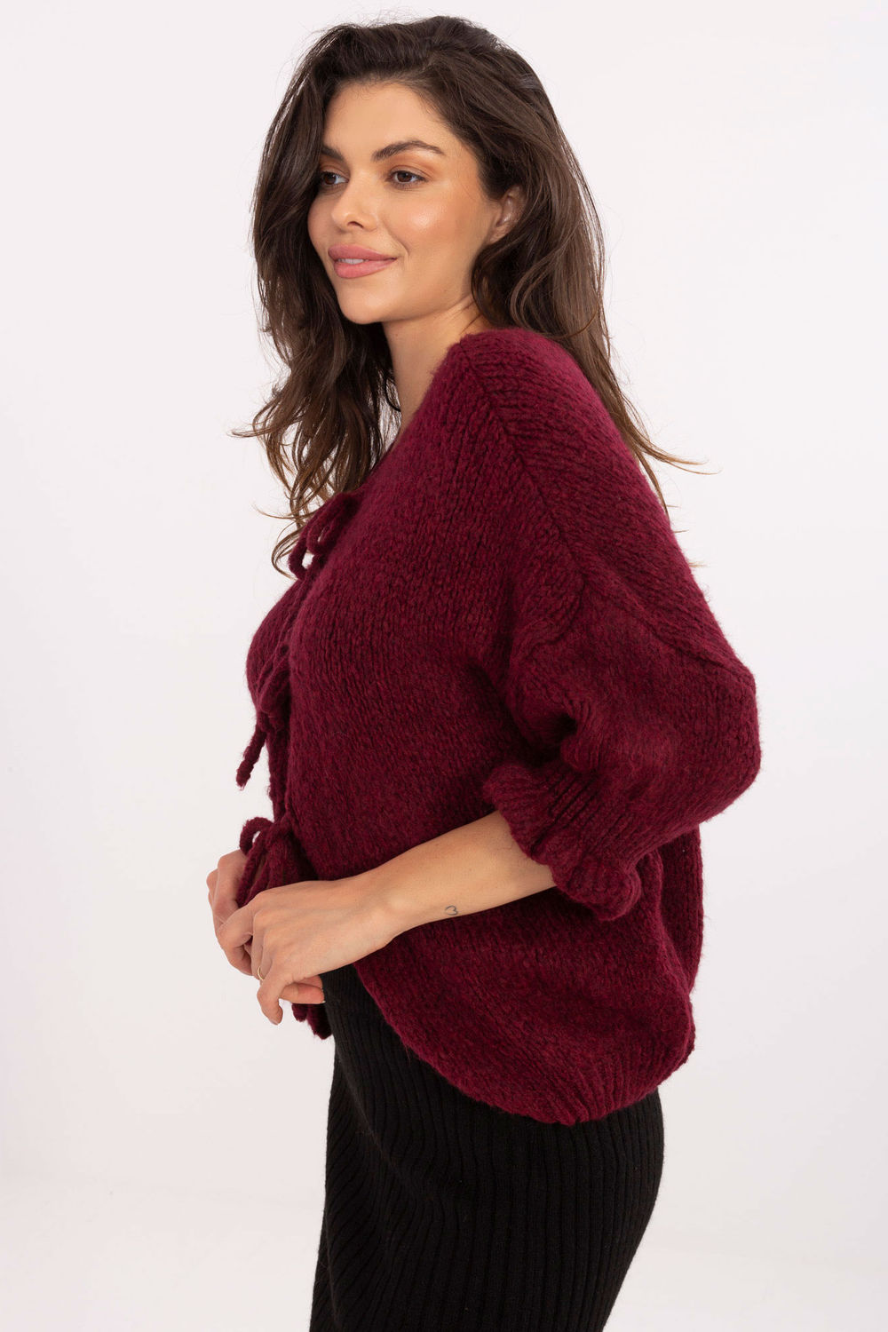 Sweter Damski Model MI-SW-2911.91 Bordo - Italy Moda - obrazek 2