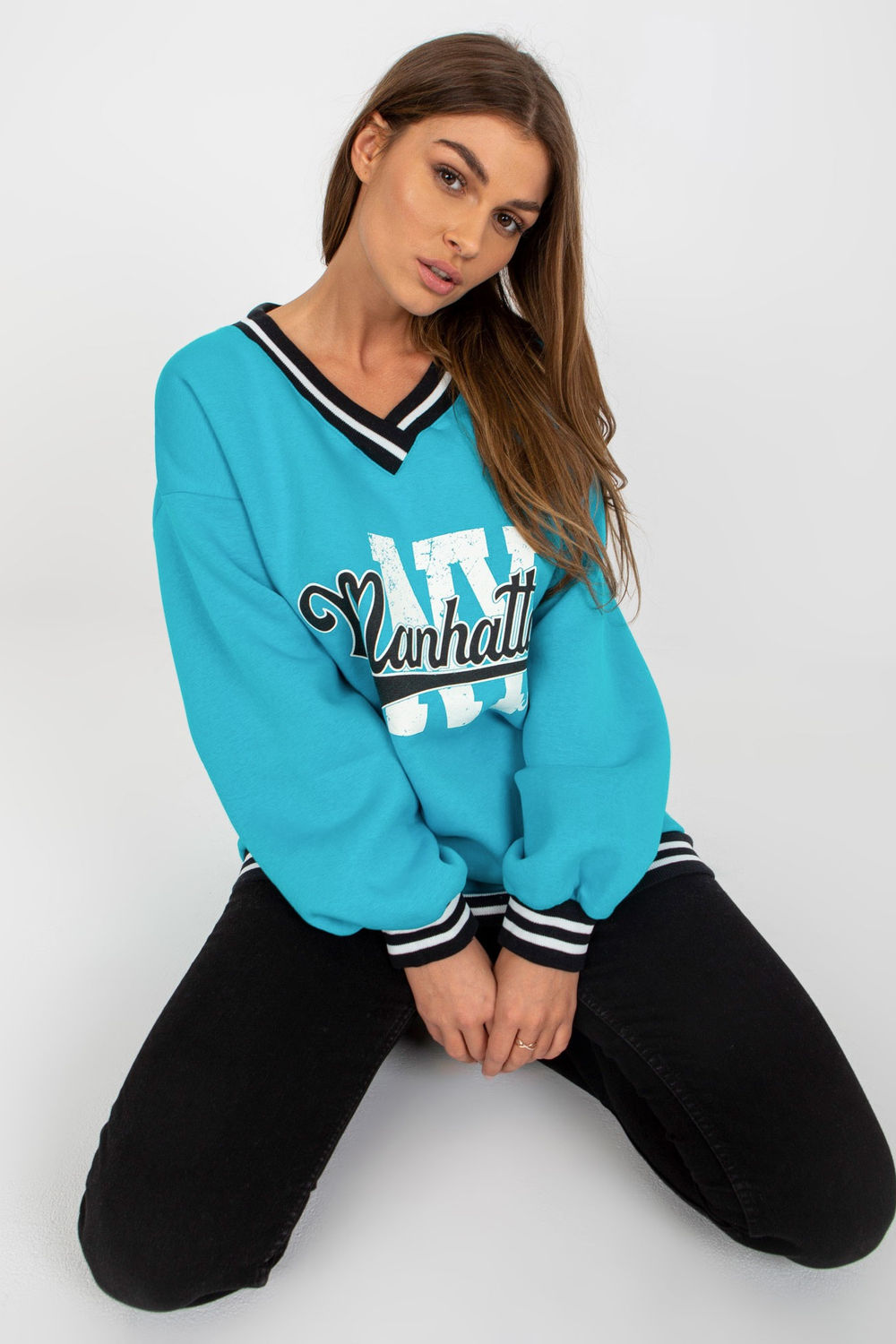Bluza Damska Model EM-BL-754.42P Blue - Ex Moda - obrazek 2