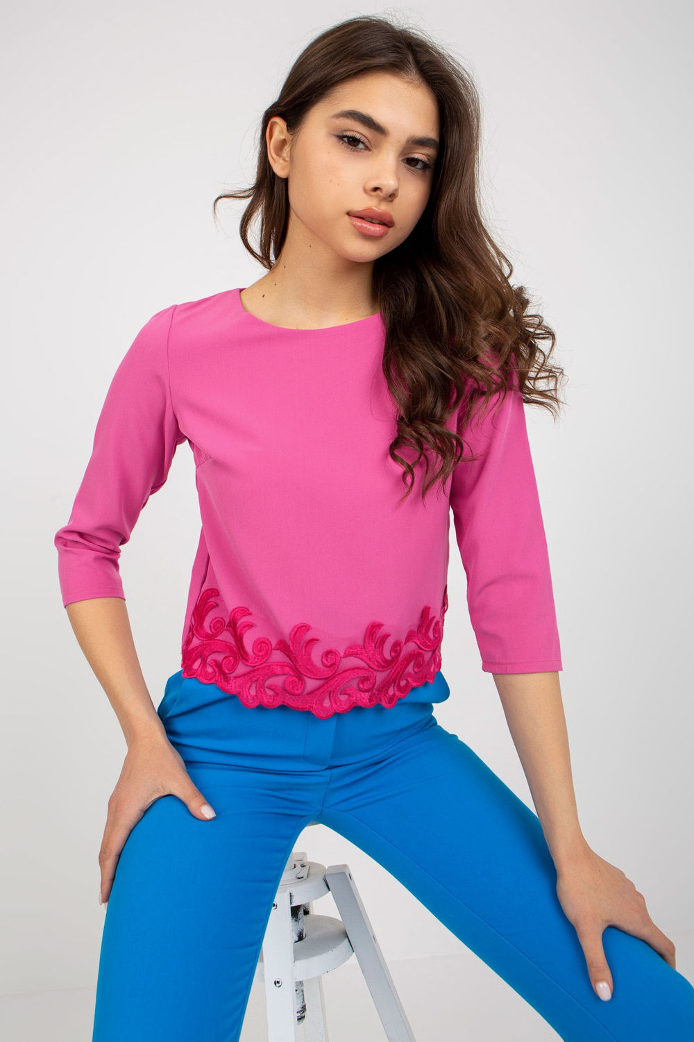 Bluzka Model LK-BZ-505970.33P Dark Pink - Lakerta - obrazek 4