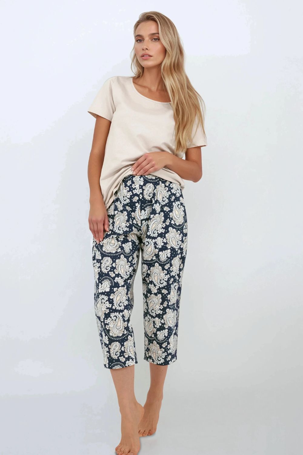 Piżama Damska Model Navy Charm 223851 Navy - Momenti Per Me - obrazek 3