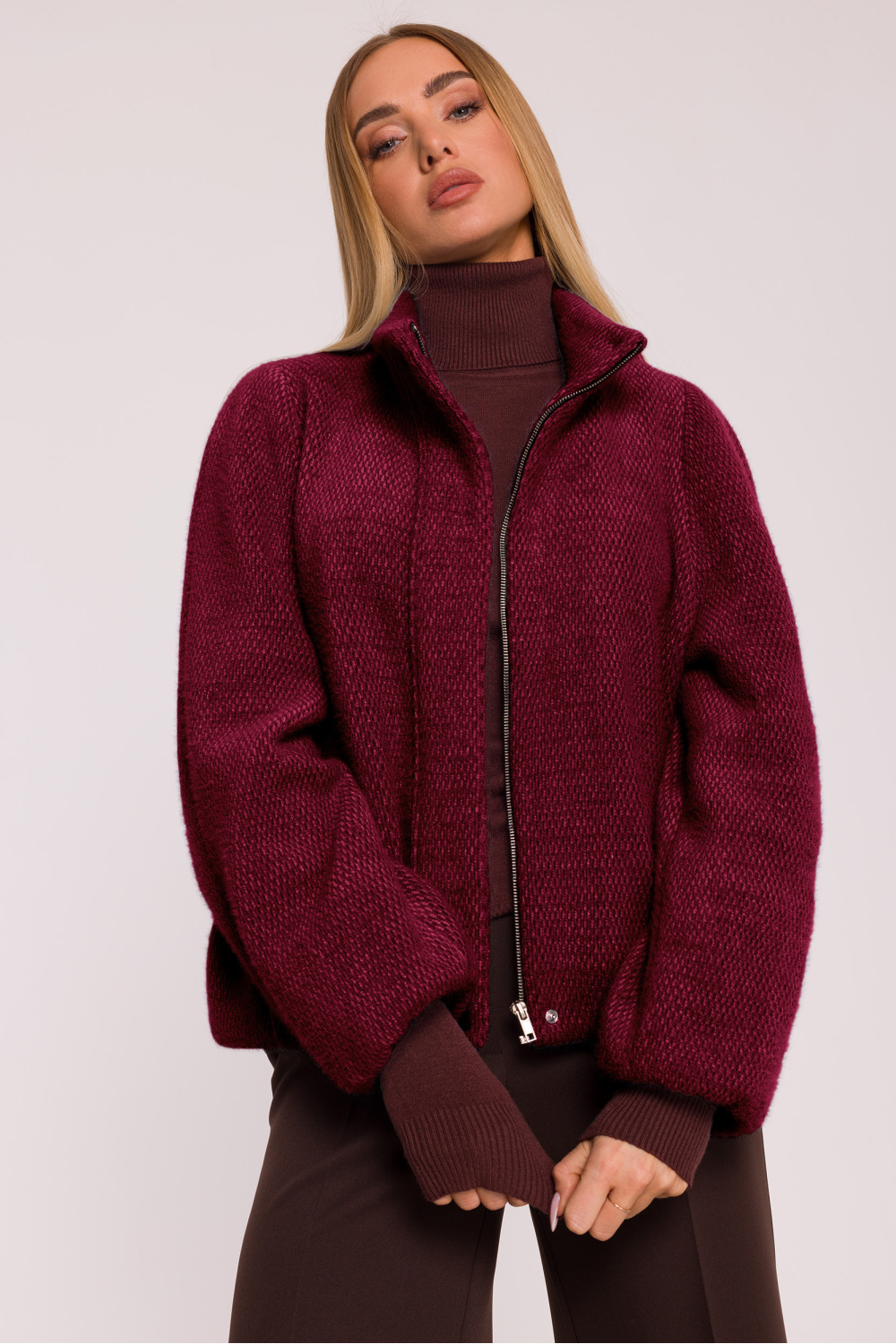 Kurtka Damska Model MOE885 Bordo - Moe