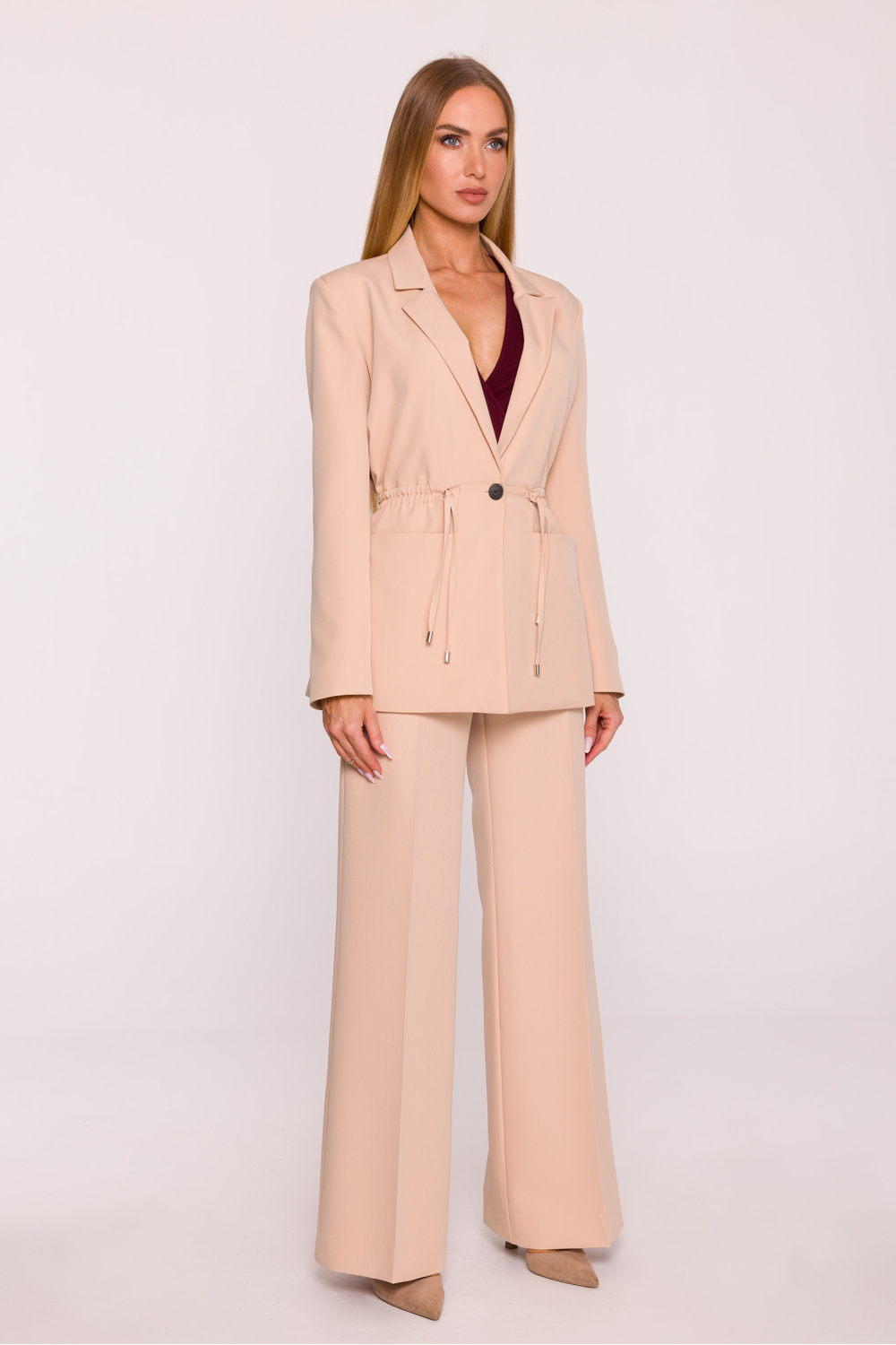 Spodnie Damskie Model MOE875 Beige - Moe - obrazek 2