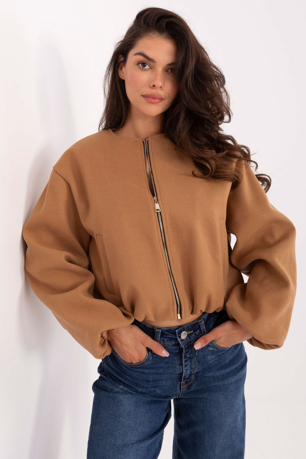 Kurtka Damska Model IT-KR-A8612.46 Camel - Rue Paris