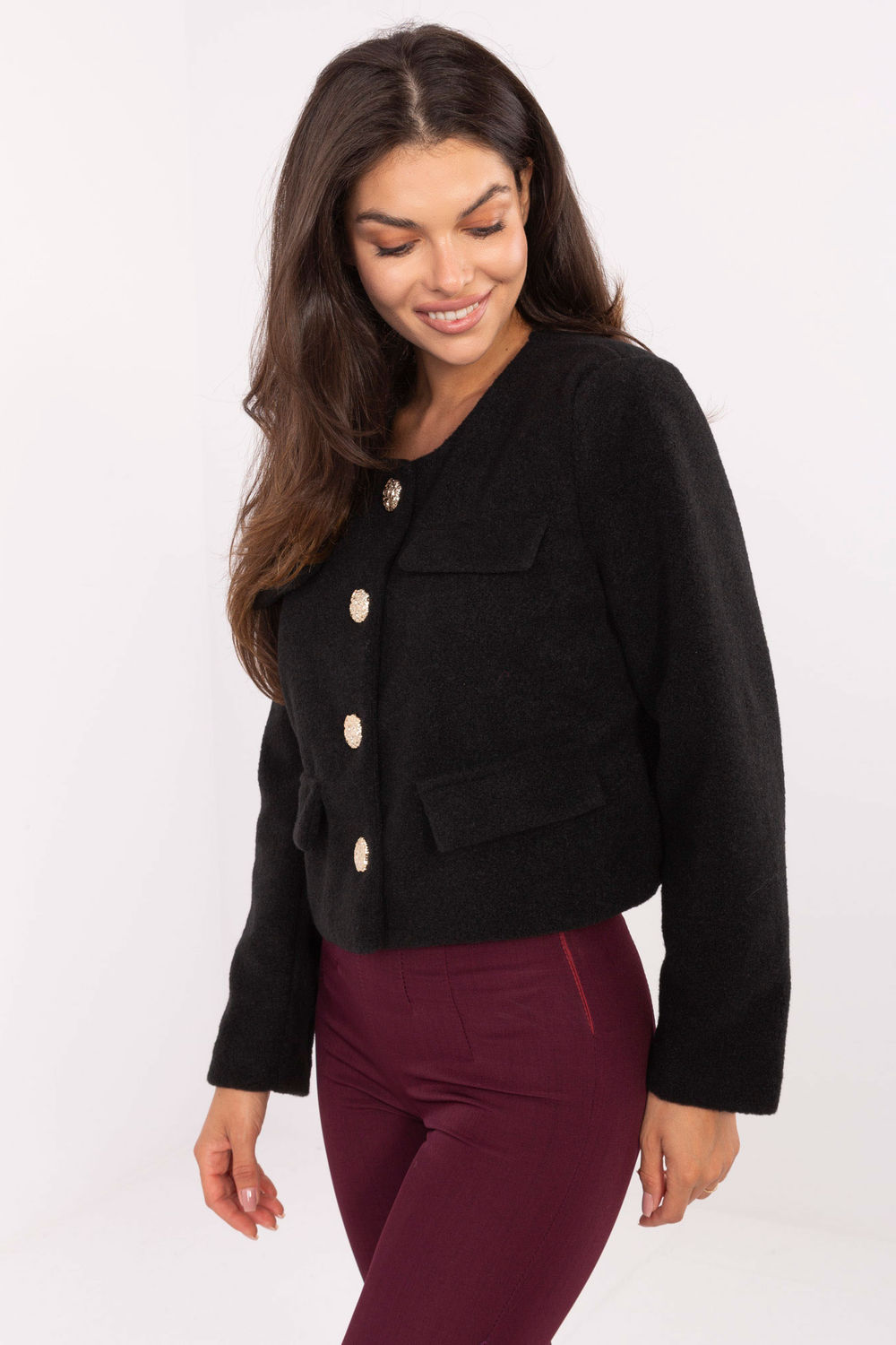 Żakiet Model IT-KR-FL9586.64 Black - Rue Paris - obrazek 2