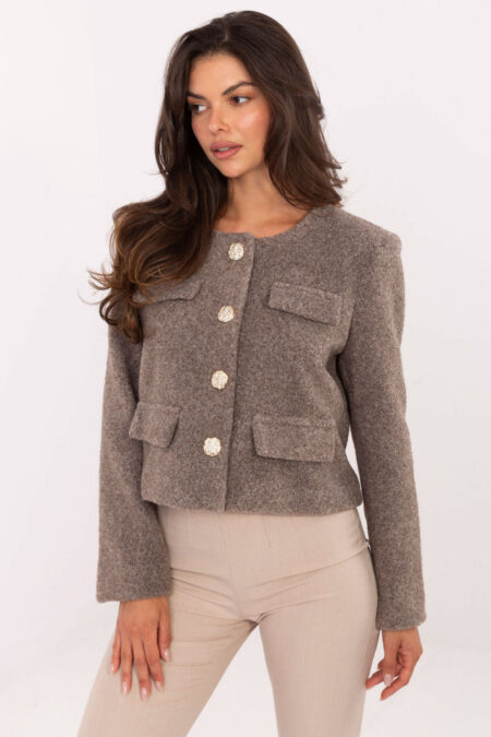 Żakiet IT-KR-FL9586.64 Dark Beige - Rue Paris