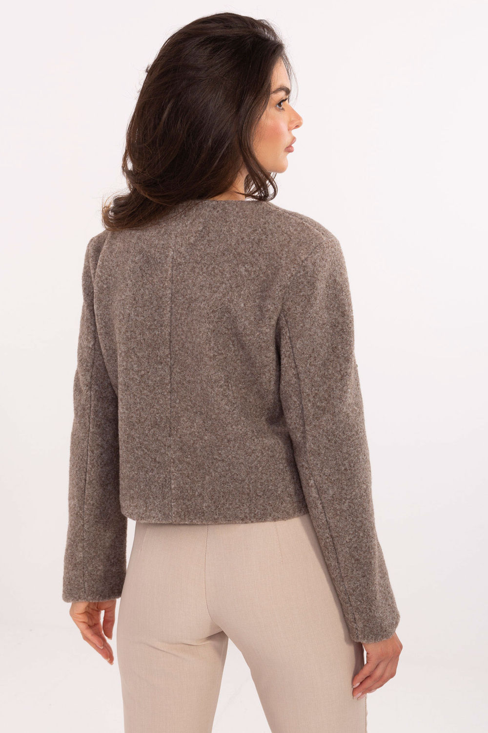 Żakiet IT-KR-FL9586.64 Dark Beige - Rue Paris - obrazek 3