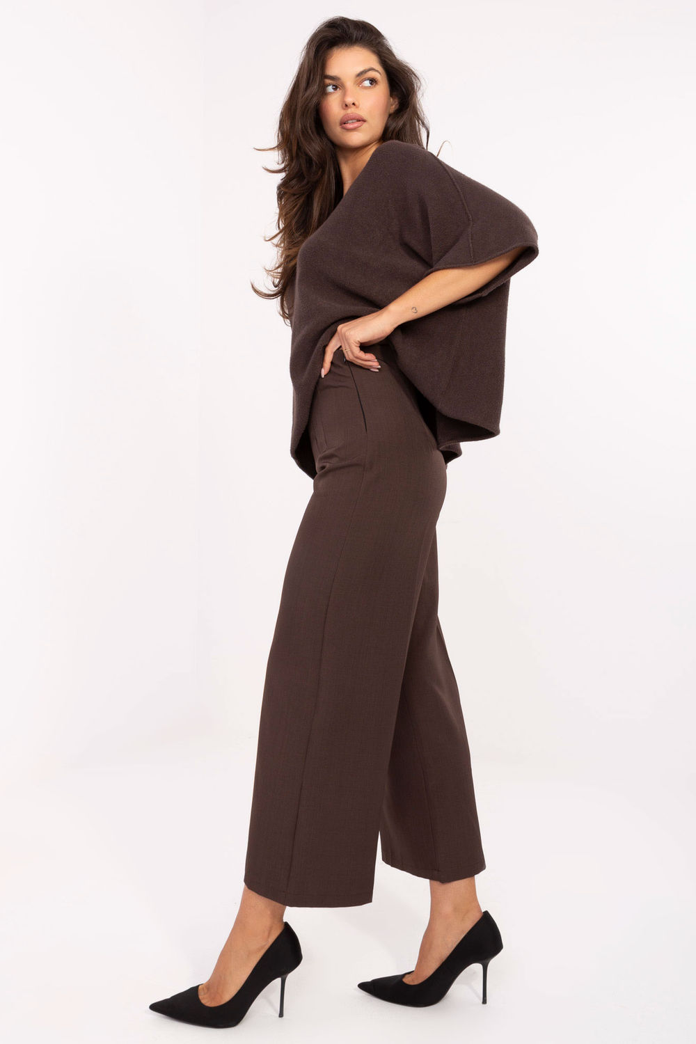 Spodnie Damskie Model IT-SP-FL9068.96 Dark Brown - Rue Paris - obrazek 2