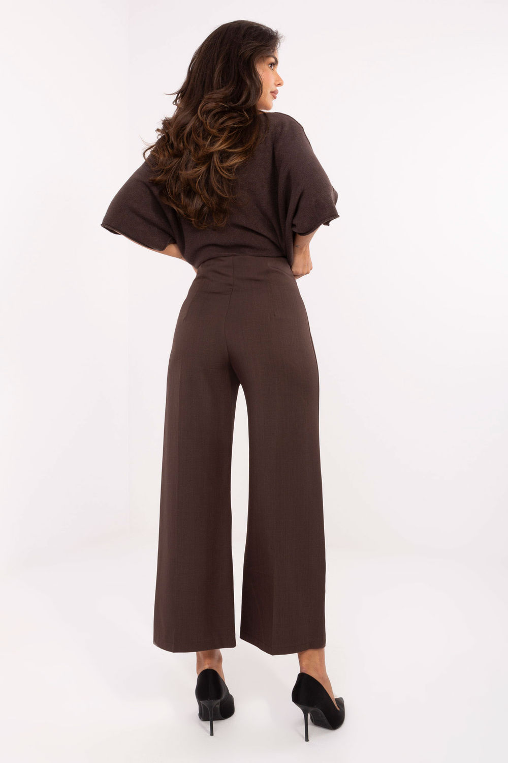 Spodnie Damskie Model IT-SP-FL9068.96 Dark Brown - Rue Paris - obrazek 3
