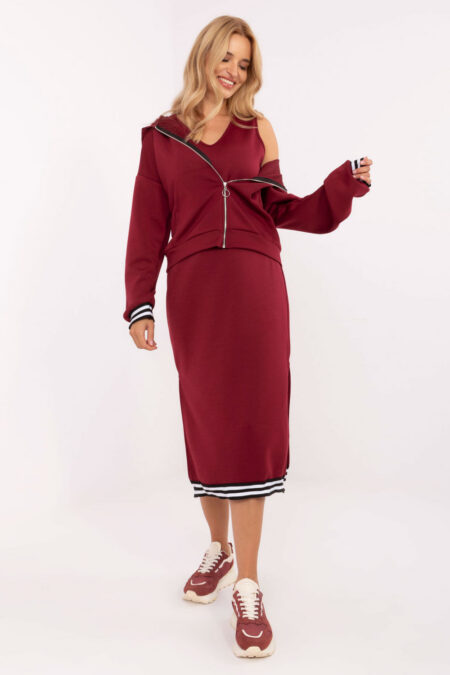 Sukienka Komplet Model IT-KMPL-9719.64 Bordo - Rue Paris