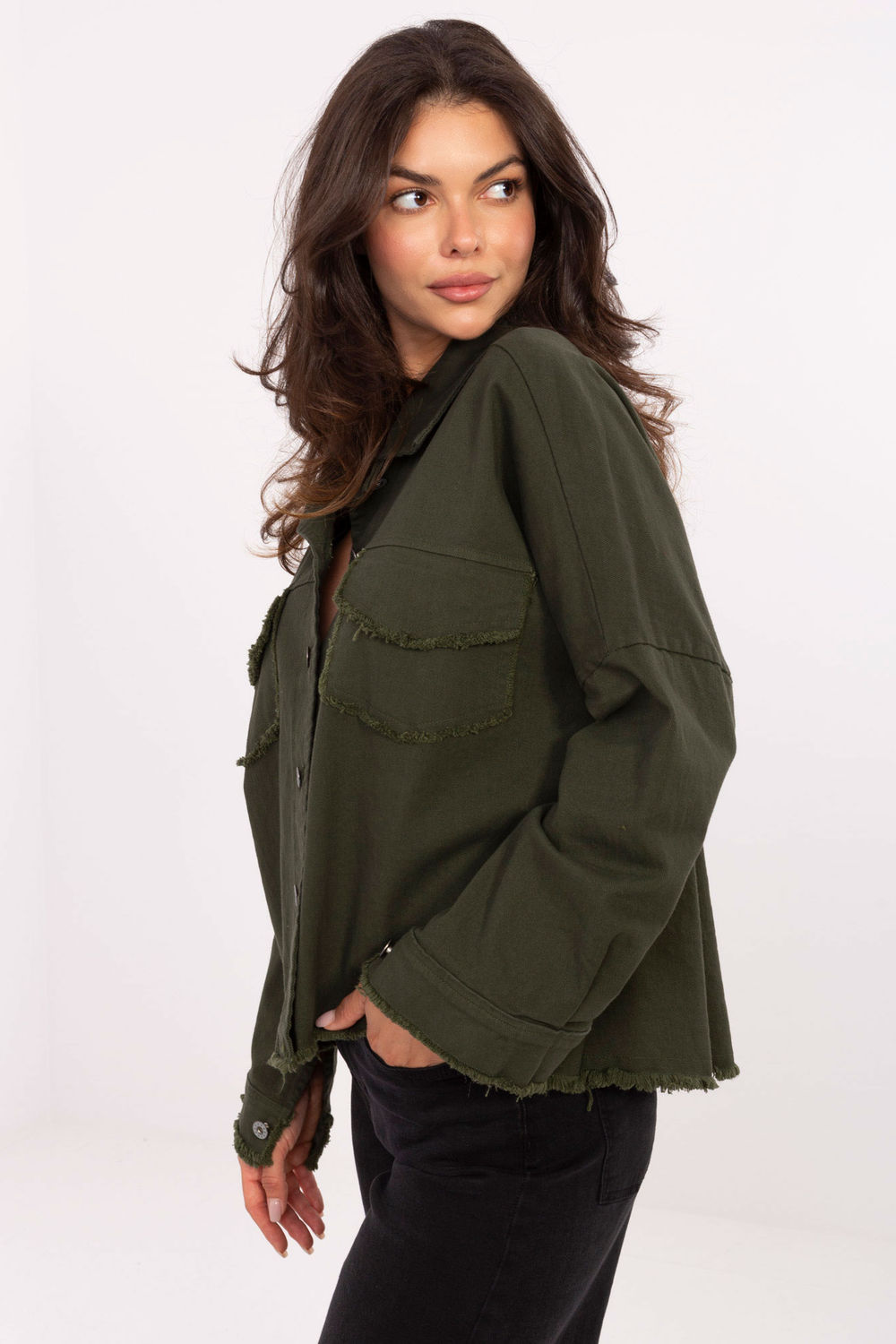 Koszula Damska Model IT-KS-FL5779.87 Khaki - Rue Paris - obrazek 2