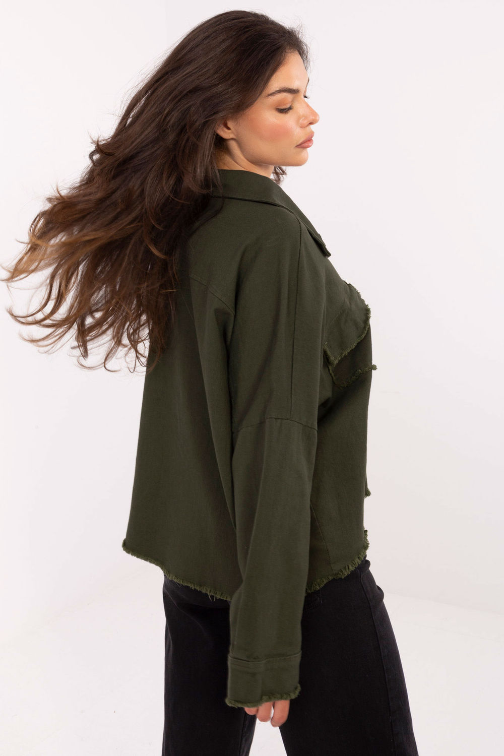 Koszula Damska Model IT-KS-FL5779.87 Khaki - Rue Paris - obrazek 3
