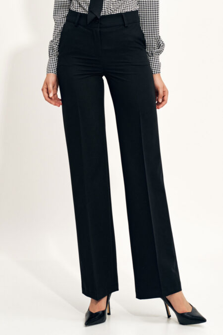 Spodnie Czarne spodnie typu wide leg SD108 Black - Nife