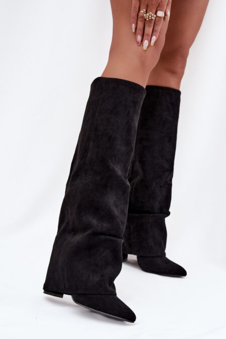 Kozaki Model Elivira CLS-532 Black Zamsz - Step in style