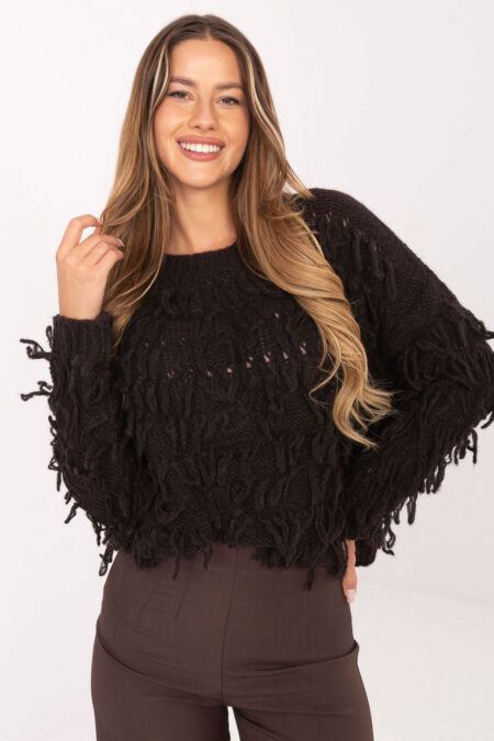 Sweter Damski Model MI-SW-2008.86 Dark Brown - Rue Paris