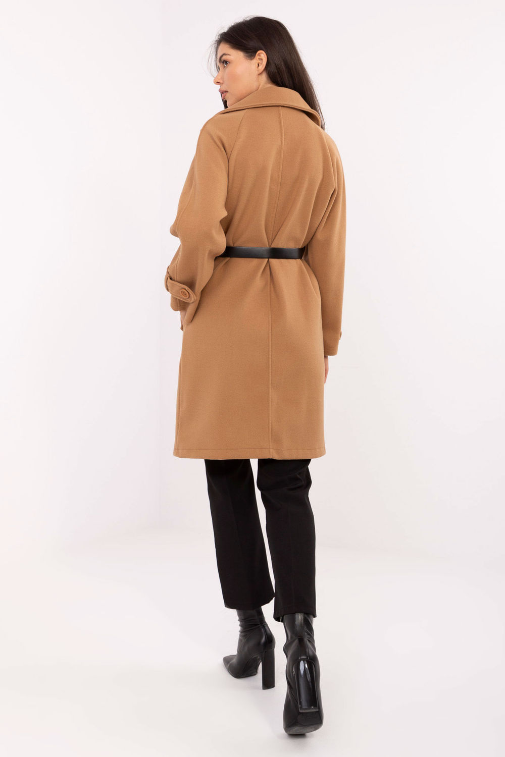 Płaszcz Damski Model IT-PL-FL5712.84 Camel - Rue Paris - obrazek 3