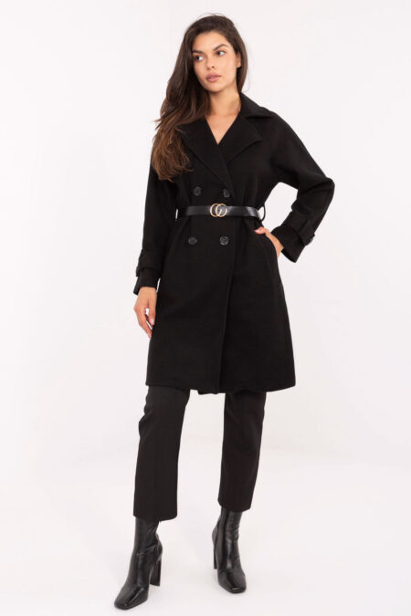 Płaszcz Damski Model IT-PL-FL5712.84 Black - Rue Paris