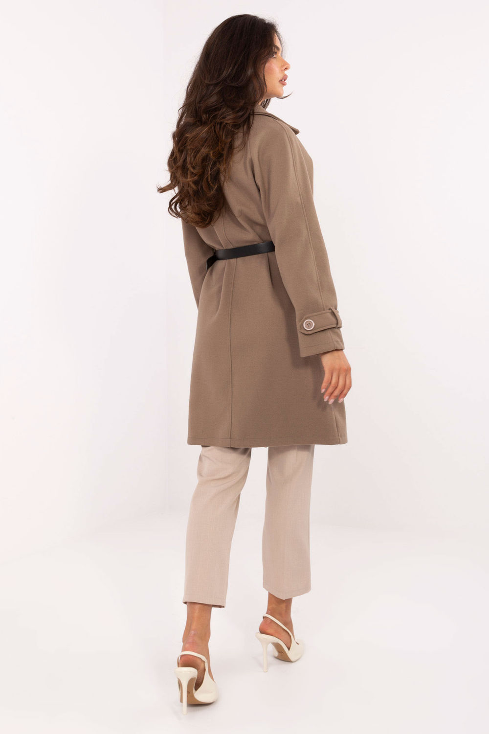 Płaszcz Damski Model IT-PL-FL5712.84 Dark Beige - Rue Paris - obrazek 3