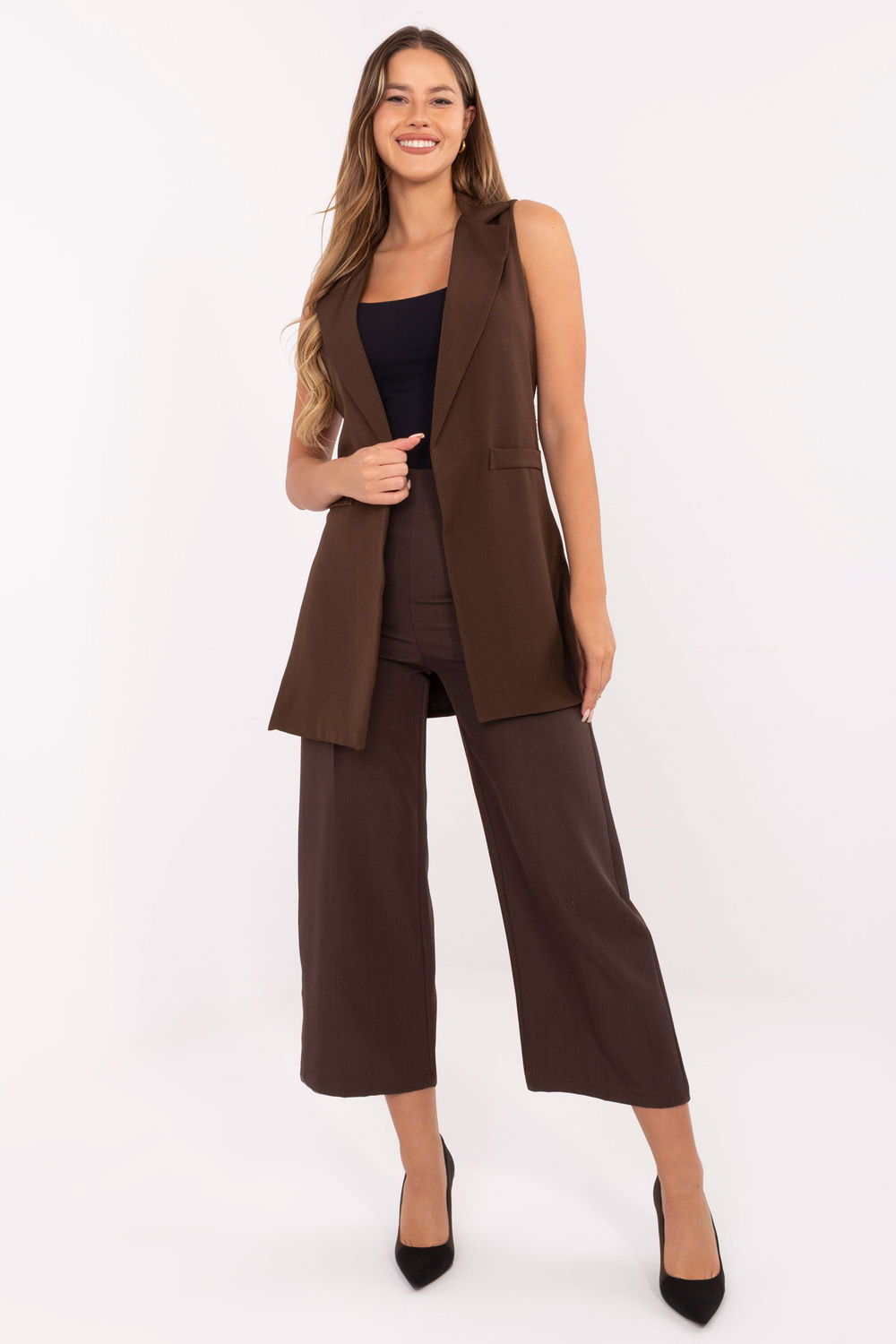 Kamizelka Model IT-KZ-FL5069.84 Brown - Rue Paris - obrazek 2