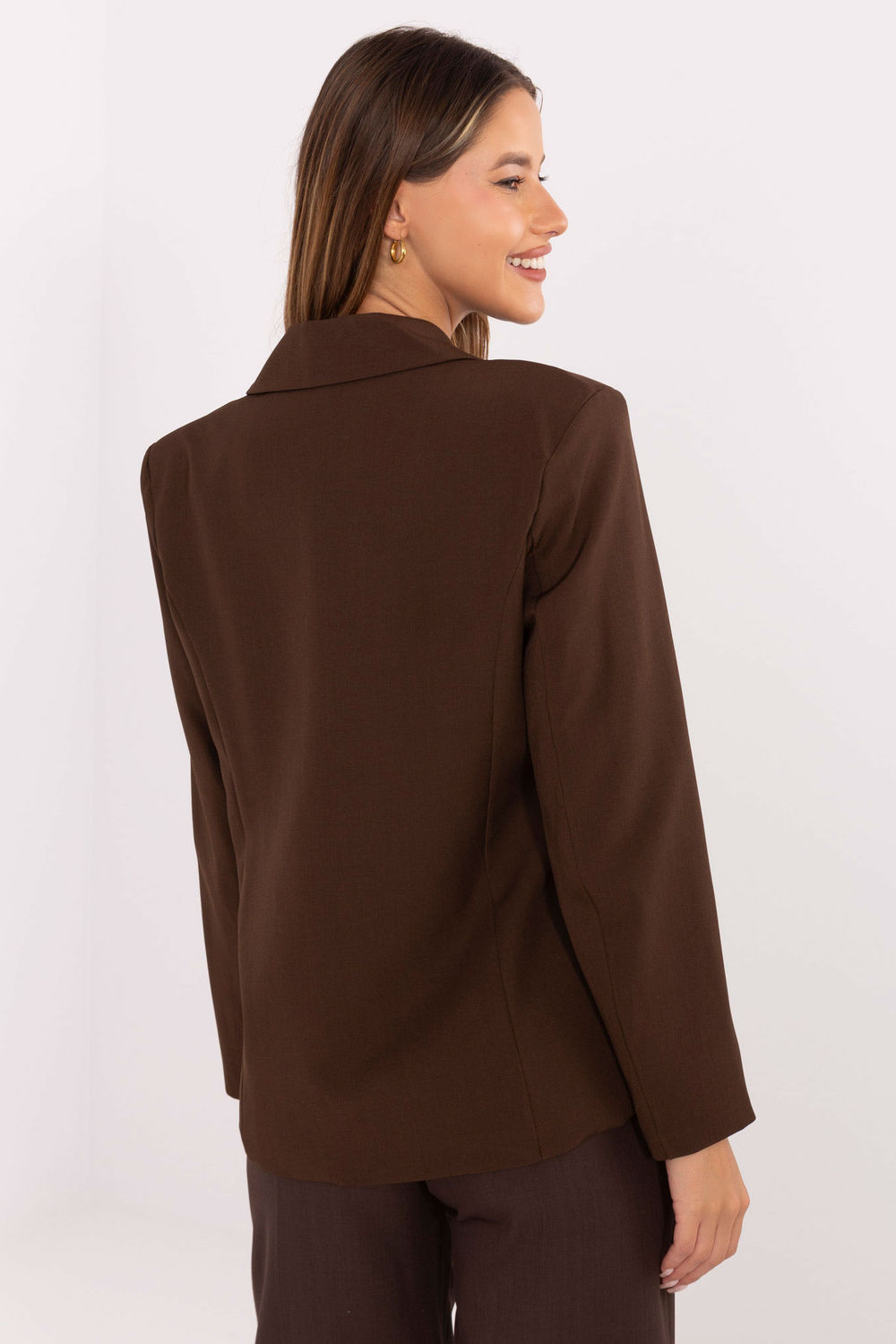Marynarka Model IT-MA-FL8391.87 Brown - Rue Paris - obrazek 3