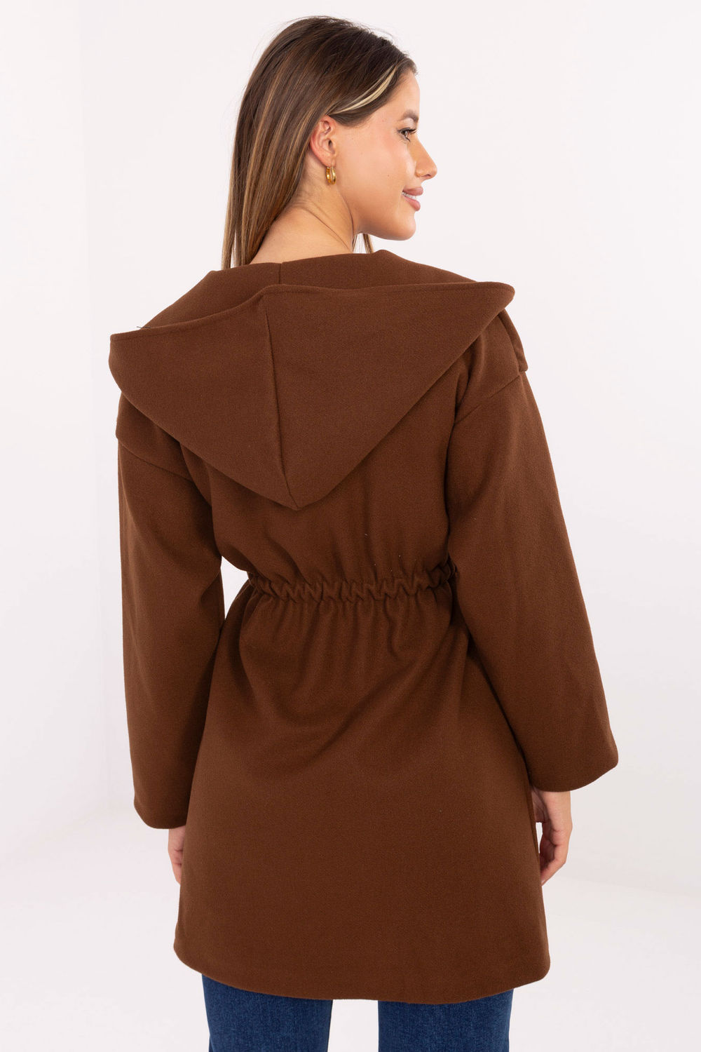 Płaszcz Damski Model IT-PL-A9587.00 Brown - Rue Paris - obrazek 3