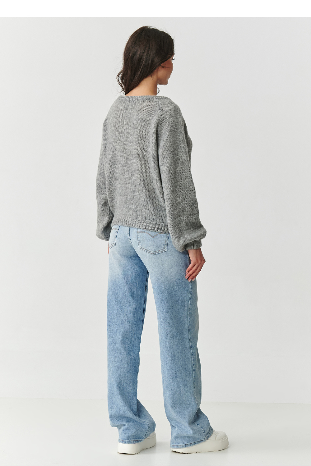 Sweter Damski Model S168 Grey Melange - Makadamia - obrazek 3