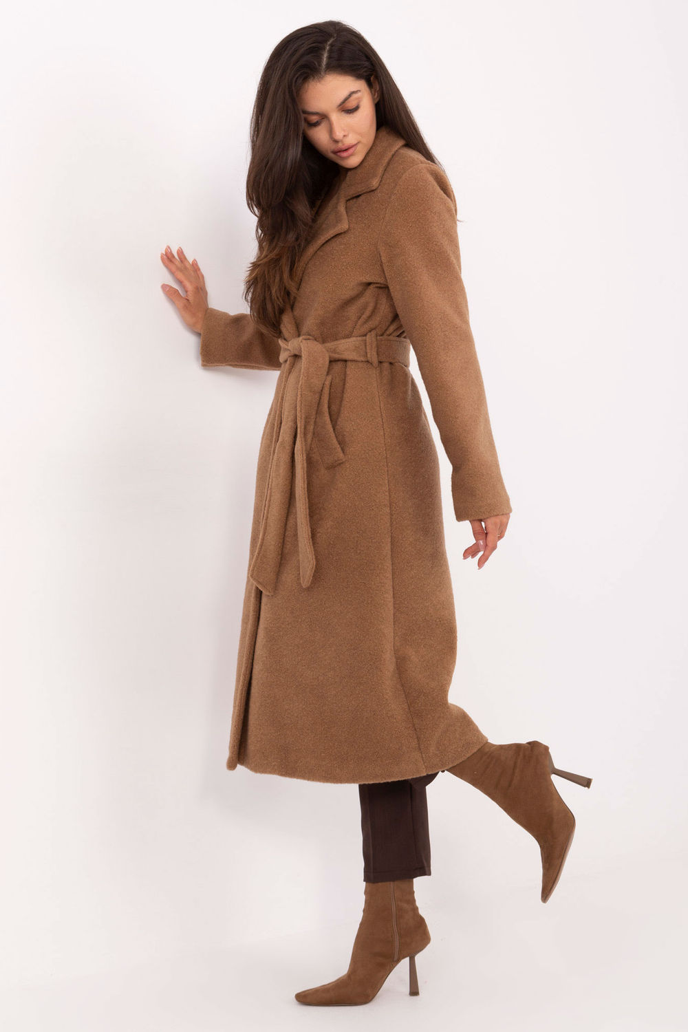 Płaszcz Damski Model IT-PL-96765.17P Camel - Factory Price - obrazek 2